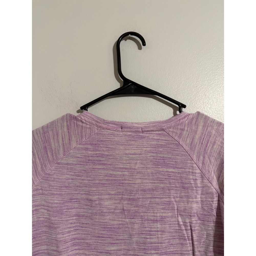 Champion Womens Purple Space Dye Long Sleeve Activewear Top Small Crew Neck - Picture 6 of 6